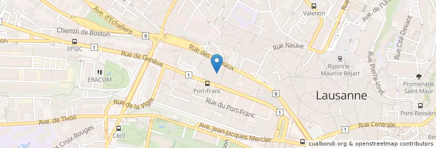Mapa de ubicacion de Xpresso Cafe en 瑞士, Vaud, District De Lausanne, Lausanne.