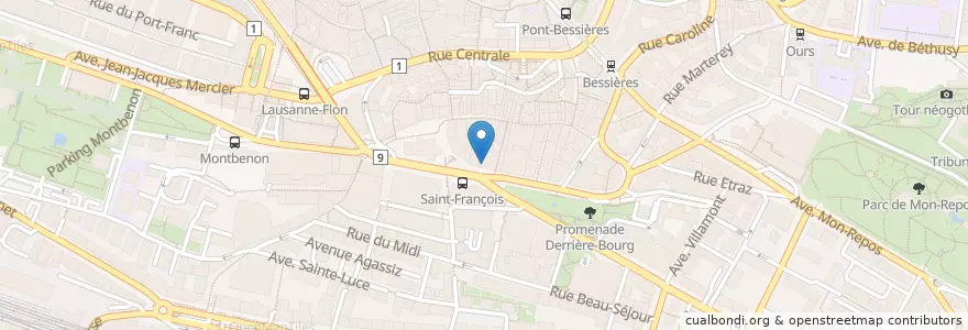 Mapa de ubicacion de Mica Club Ze Code en سوئیس, Vaud, District De Lausanne, Lausanne.