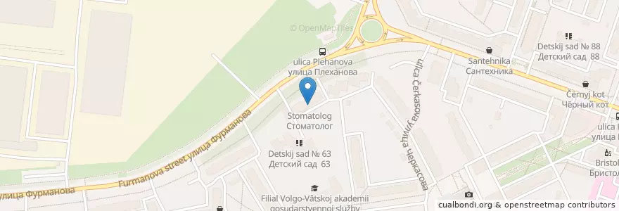 Mapa de ubicacion de Стоматолог en Russland, Föderationskreis Zentralrussland, Oblast Jaroslawl, Рыбинский Район, Городской Округ Рыбинск.