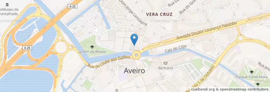 Mapa de ubicacion de Cafeína nos Arcos en Португалия, Aveiro, Центральный Регион, Baixo Vouga, Aveiro, Glória E Vera Cruz.
