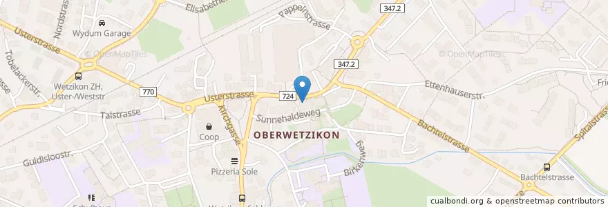 Mapa de ubicacion de Dr. med. Stefan Keller en Zwitserland, Zürich, Bezirk Hinwil, Wetzikon (Zh).