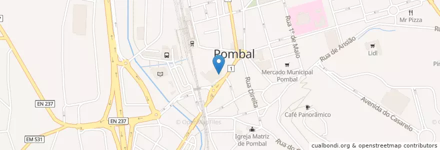 Mapa de ubicacion de Cardal en Portugal, Centro, Leiria, Pinhal Litoral, Pombal, Pombal.