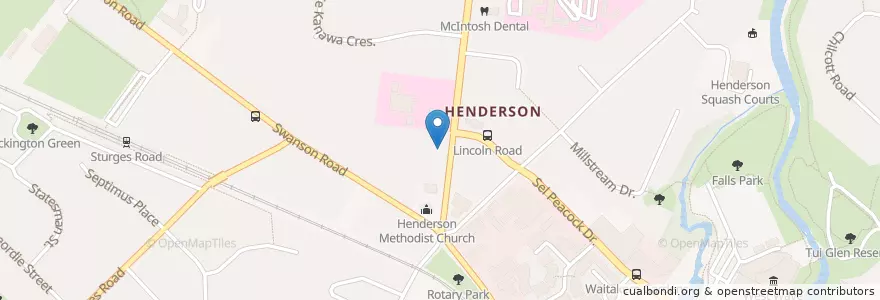 Mapa de ubicacion de Henderson Veterinary Clinic en Nieuw-Zeeland, Auckland, Henderson-Massey.