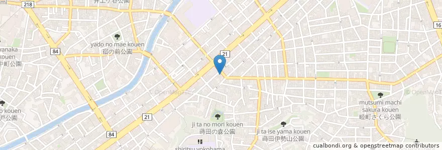 Mapa de ubicacion de ひまわり歯科クリニック en Japonya, 神奈川県, 横浜市, 南区.