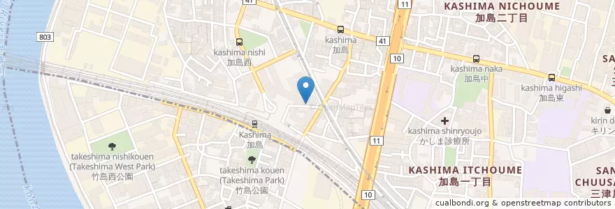 Mapa de ubicacion de 創作料理 en Japan, 大阪府, Osaka, 淀川区.