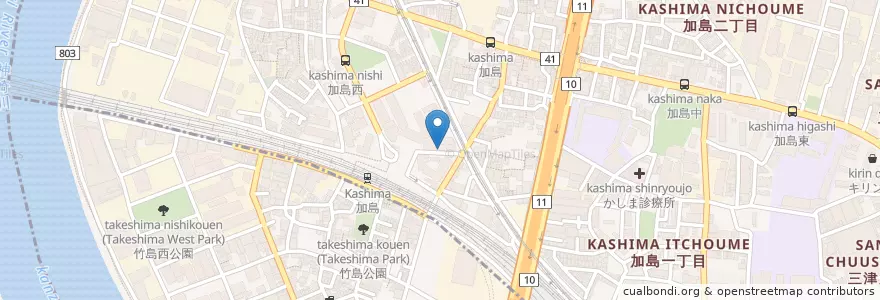 Mapa de ubicacion de 焼き鳥（居酒屋） en 일본, 오사카부, 오사카, 尼崎市, 淀川区.