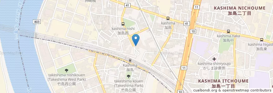 Mapa de ubicacion de つばさ薬局 en Japan, 兵庫県, Osaka, 尼崎市, 淀川区.
