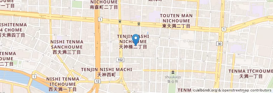 Mapa de ubicacion de 天満宮内無料トイレ en ژاپن, 大阪府, 大阪市, 北区.