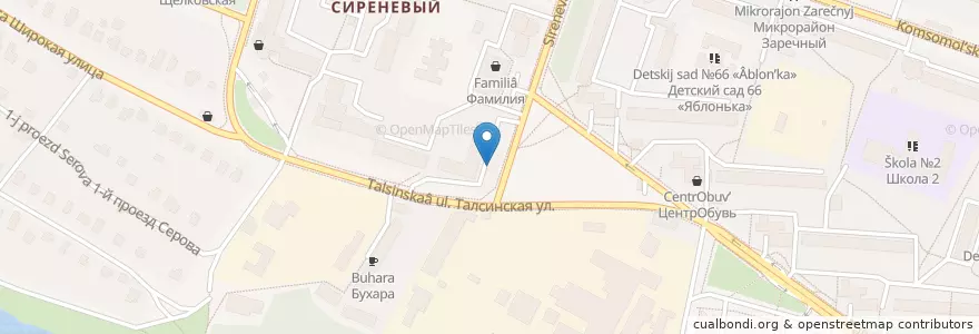 Mapa de ubicacion de Сиреневый en Rusia, Distrito Federal Central, Óblast De Moscú, Городской Округ Щёлково.