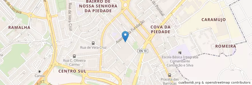 Mapa de ubicacion de Junta de Freguesia da Cova da Piedade - Posto de Atendimento en Portugal, Área Metropolitana De Lisboa, Setúbal, Setúbal Peninsula, Almada.
