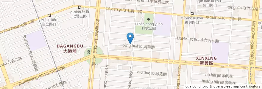 Mapa de ubicacion de Cafe de Menippe en 타이완, 가오슝시, 신싱구.