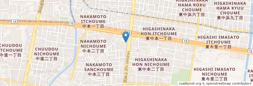 Mapa de ubicacion de 焼とり吉鳥 en Jepun, 大阪府, 大阪市, 東成区.