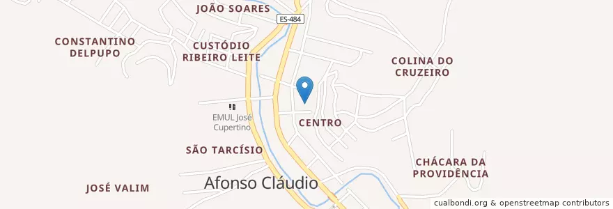 Mapa de ubicacion de Hospital São Vicente de Paulo en 巴西, 东南部, 圣埃斯皮里图, Região Geográfica Intermediária De Vitória, Microrregião Afonso Cláudio, Afonso Cláudio.