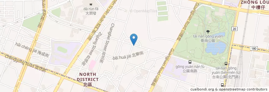 Mapa de ubicacion de 阿憨鹹粥 en 臺灣, 臺南市, 北區.