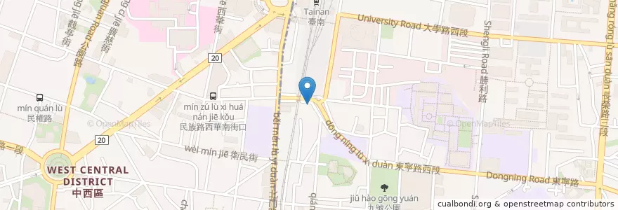 Mapa de ubicacion de 可可貝里 en Taiwan, Tainan.