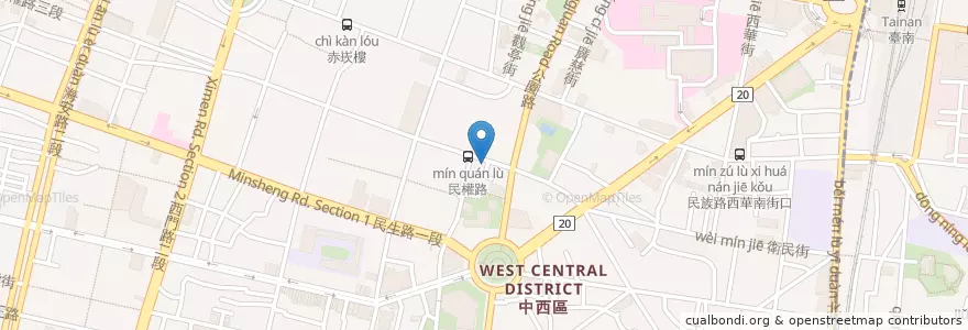 Mapa de ubicacion de 再發號 en 臺灣, 臺南市, 中西區.
