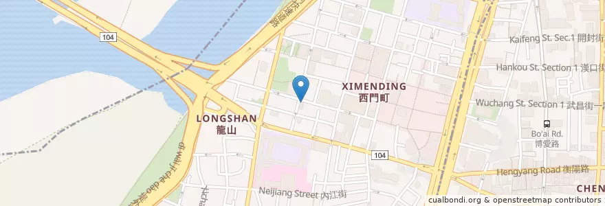 Mapa de ubicacion de 三朵花炭火燒肉鍋物 en Taiwan, 新北市, Taipé, 萬華區.