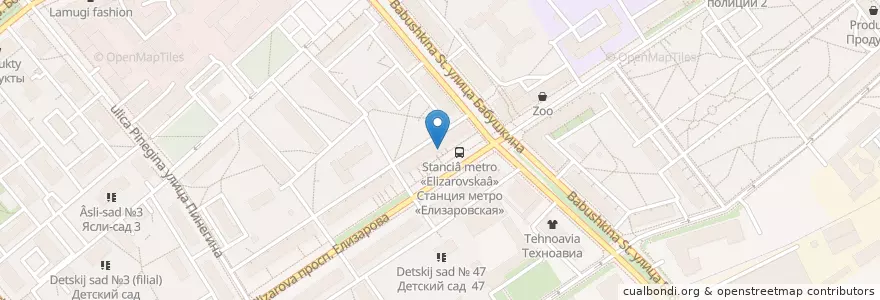 Mapa de ubicacion de Subway en Russia, Северо-Западный Федеральный Округ, Oblast' Di Leningrado, San Pietroburgo, Невский Район, Округ Невская Застава.