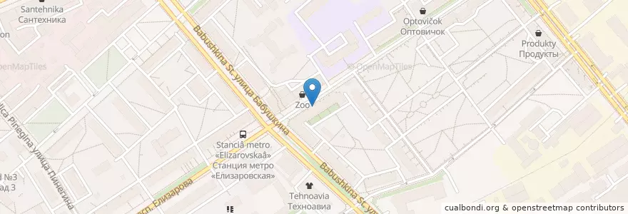 Mapa de ubicacion de Подвальчик en Russie, District Fédéral Du Nord-Ouest, Oblast De Léningrad, Saint-Pétersbourg, Невский Район, Округ Невская Застава.