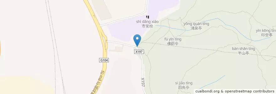 Mapa de ubicacion de 闽山第一亭 en China, Fujian, Fuzhou, Jìn'Ān Qū, 鼓山镇.