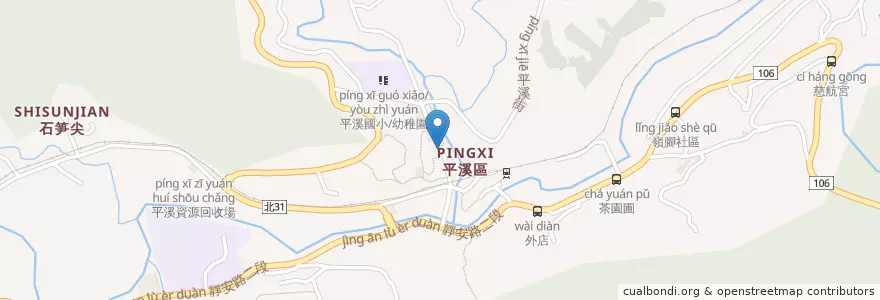 Mapa de ubicacion de 古董郵筒 en 臺灣, 新北市, 平溪區.