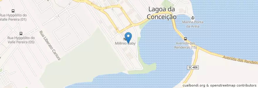 Mapa de ubicacion de Pizza na Pedra en Brasil, Região Sul, Santa Catarina, Microrregião De Florianópolis, Região Geográfica Intermediária De Florianópolis, Florianópolis.