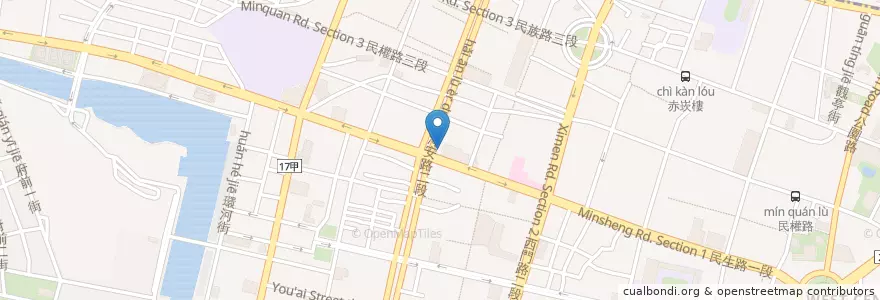 Mapa de ubicacion de Woo! en Taiwan, Tainan, Zhongxi District.