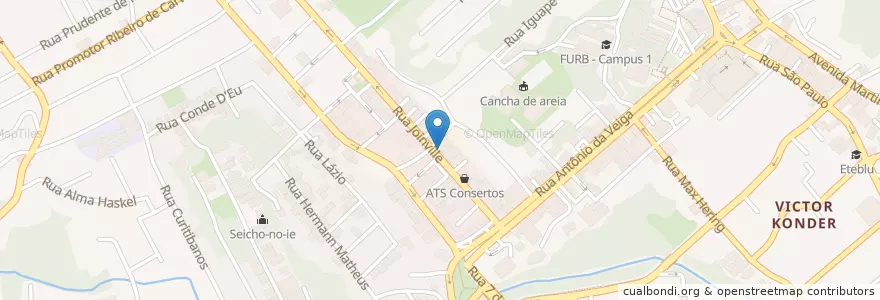 Mapa de ubicacion de Boutique de Carnes Amadori en Brasile, Regione Sud, Santa Catarina, Região Geográfica Intermediária De Blumenau, Microrregião De Blumenau, Blumenau.