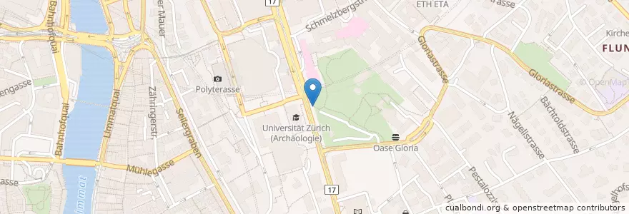 Mapa de ubicacion de Notwasserbrunnen en Schweiz/Suisse/Svizzera/Svizra, Zürich, Bezirk Zürich, Zürich.