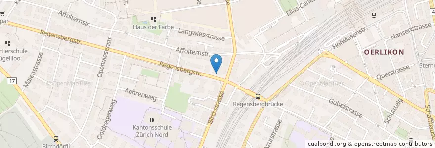 Mapa de ubicacion de Träffpunkt en Switzerland, Zürich, Bezirk Zürich, Zürich.