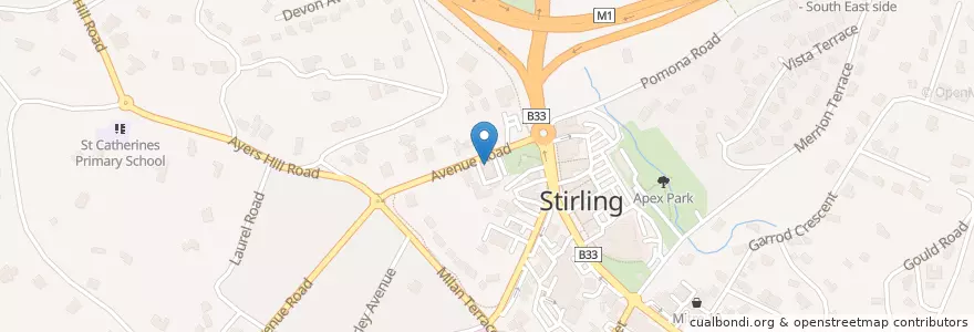 Mapa de ubicacion de Stirling Community Theatre en Austrália, Austrália Meridional, Adelaide Hills Council.