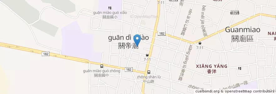 Mapa de ubicacion de 關廟公有零售市場 en 타이완, 타이난 시, 關廟區.