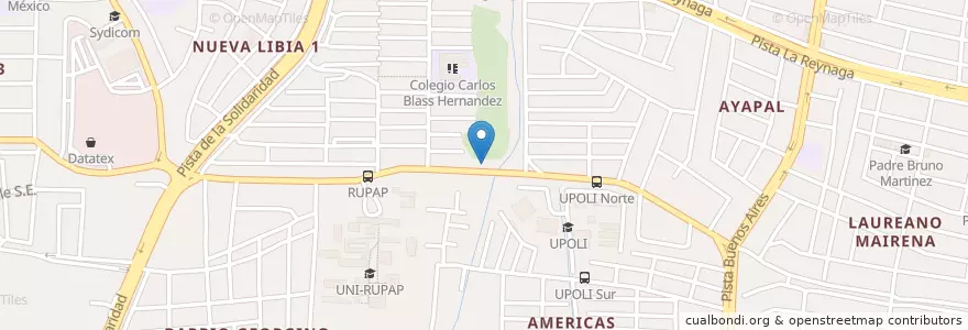 Mapa de ubicacion de Sport Bar Doña Thel en ニカラグア, マナグア県, Managua (Municipio).