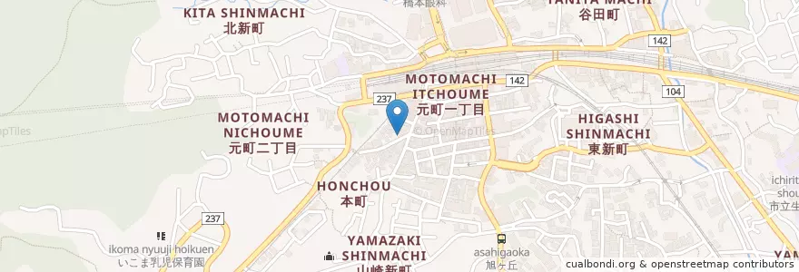 Mapa de ubicacion de てんじん en 日本, 奈良県, 生駒市.
