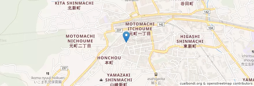 Mapa de ubicacion de bar BEAR en 日本, 奈良県, 生駒市.