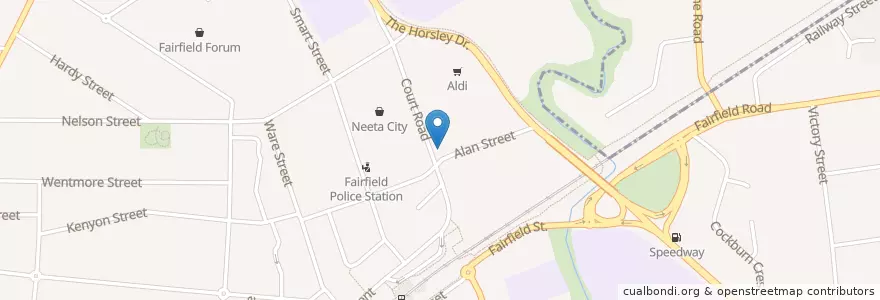 Mapa de ubicacion de Fairfield Medical Centre en 澳大利亚, 新南威尔士州, Sydney, Fairfield City Council.