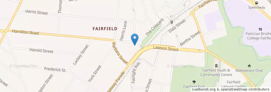 Mapa de ubicacion de Fairfield Hotel en Australien, Neusüdwales, Sydney, Fairfield City Council.