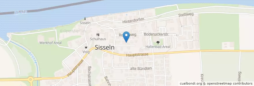 Mapa de ubicacion de Dr. med. Philipp Bachmann en スイス, Aargau, Bezirk Laufenburg, Sisseln.