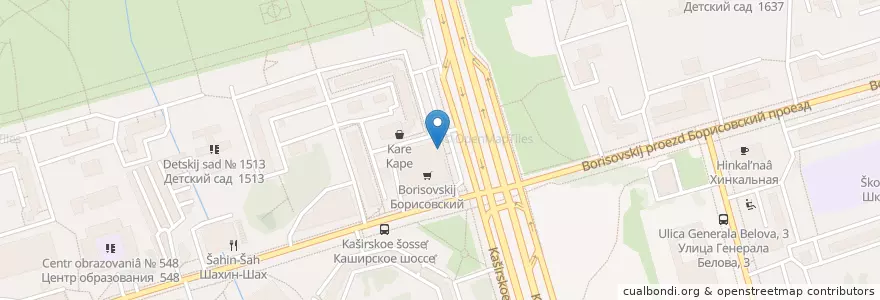 Mapa de ubicacion de Донателло пицца en Rusland, Centraal Federaal District, Moskou, Южный Административный Округ, Район Орехово-Борисово Северное.