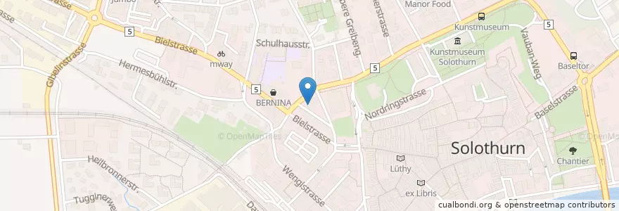 Mapa de ubicacion de Jostein Denstad en スイス, Solothurn, Amtei Solothurn-Lebern, Bezirk Solothurn, Solothurn.