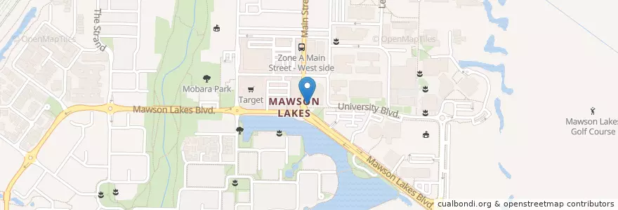 Mapa de ubicacion de The Mawson Centre en Australie, Australie Méridionale, Adelaide, City Of Salisbury.