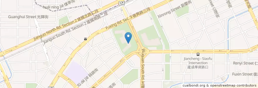 Mapa de ubicacion de 臺中高等行政法院 en تايوان, تاي شانغ, 南區.