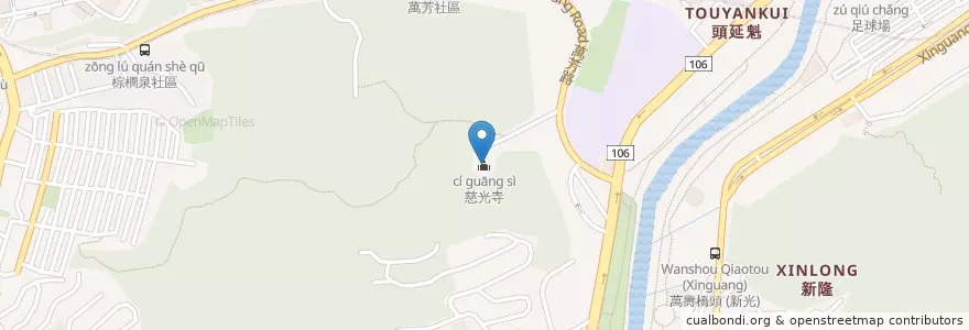 Mapa de ubicacion de 慈光寺 en 臺灣, 新北市, 臺北市, 文山區.