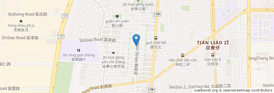 Mapa de ubicacion de 港澳廣式燒臘 en 타이완, 타이난 시, 난구.