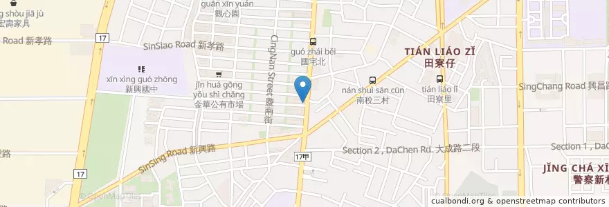 Mapa de ubicacion de 老騎士泇浬 en تايوان, تاينان, 南區.