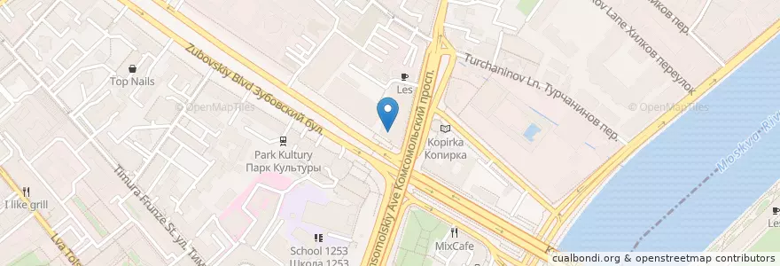 Mapa de ubicacion de Центр документального кино en Russia, Distretto Federale Centrale, Москва, Центральный Административный Округ, Район Хамовники.