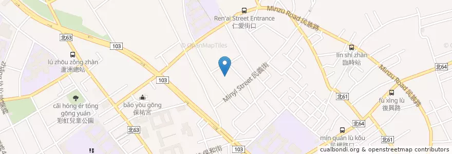 Mapa de ubicacion de 蘆洲區 en Тайвань, Новый Тайбэй, 蘆洲區.