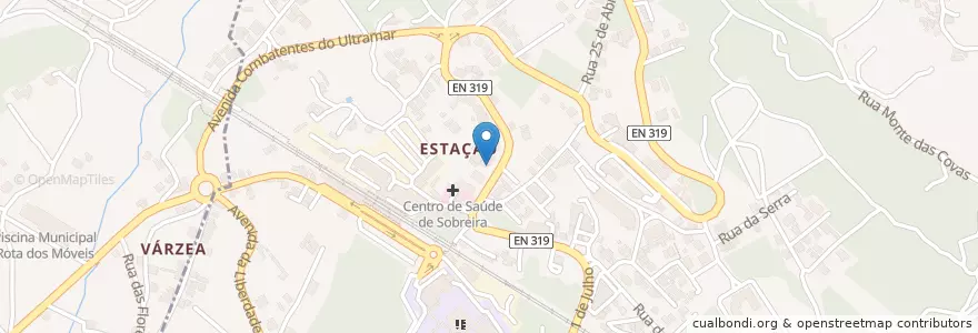 Mapa de ubicacion de Café Caçador en Portugal, Nord, Área Metropolitana Do Porto, Porto, Paredes, Sobreira.