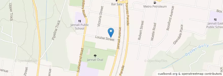 Mapa de ubicacion de Jannali Congregational Church en Australia, New South Wales, Sutherland Shire Council, Sydney.