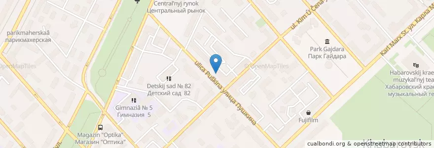 Mapa de ubicacion de Номос Банк en روسيا, Дальневосточный Федеральный Округ, خاباروفسك كراي, Городской Округ Хабаровск.